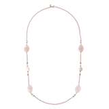Long Necklace with Natural Stones and Freshwater Cultured Pearls Ø 7/14 mm