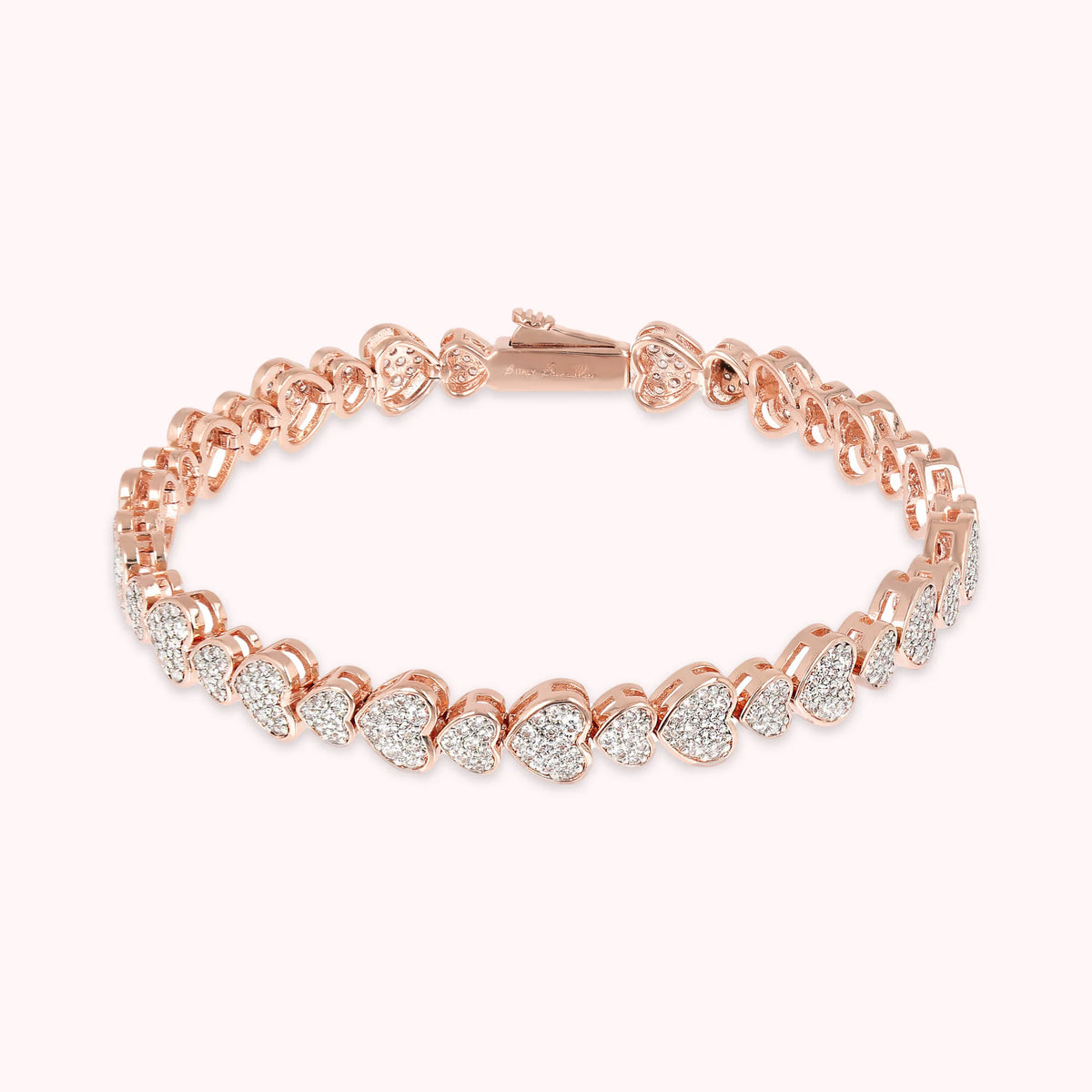 Bracciale Tennis con Cuori Pavé in Cubic Zirconia