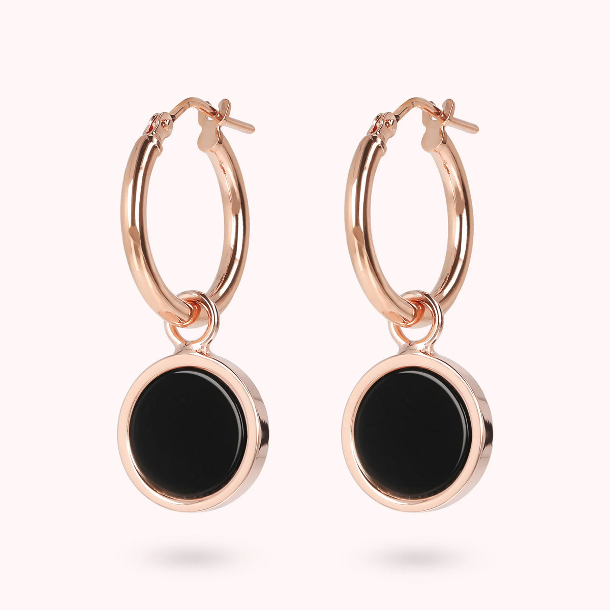 Boucles d'oreilles avec disque en pierre naturelle