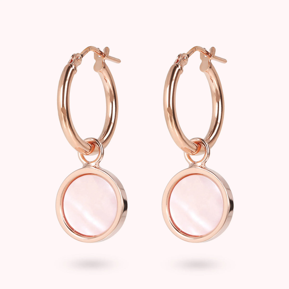 Boucles d'oreilles avec disque en pierre naturelle