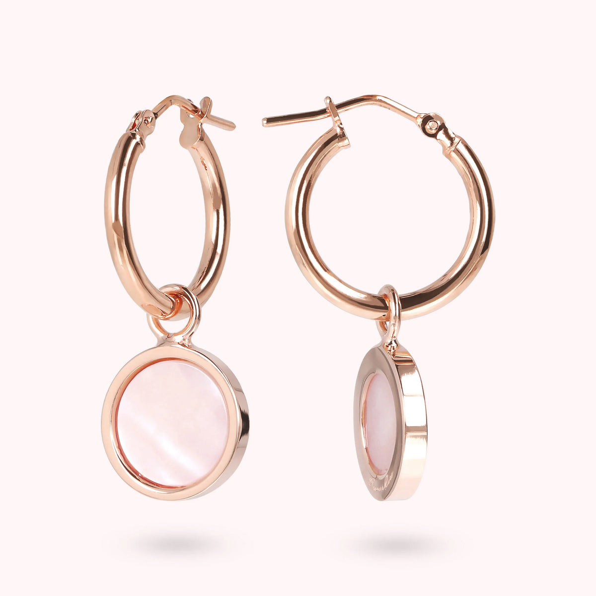 Boucles d'oreilles avec disque en pierre naturelle