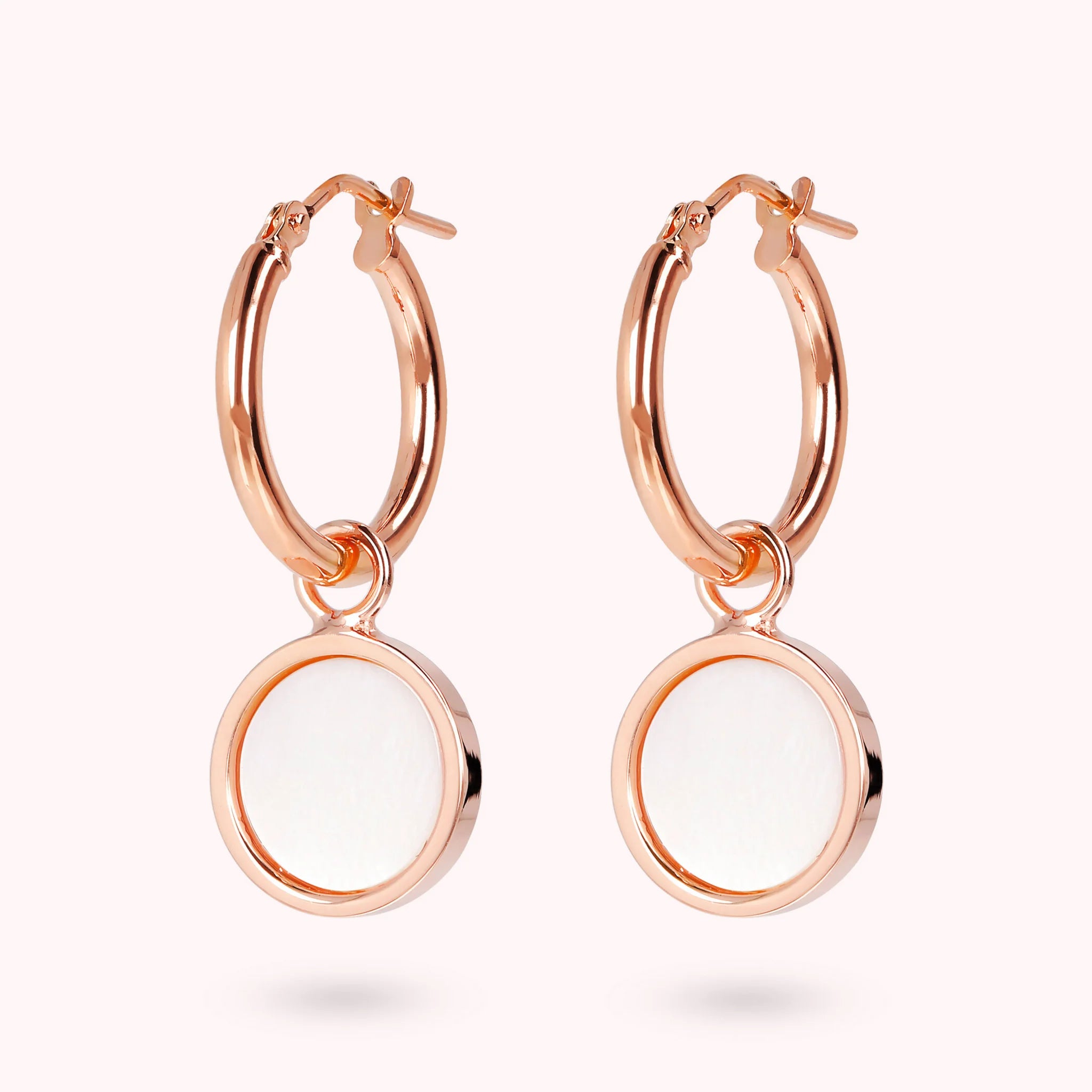 Boucles d'oreilles avec disque en pierre naturelle