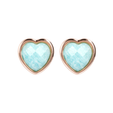 Lobe Heart Earrings in Natural Stone
