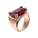 Chevalier Ring with Oval Natural Stone