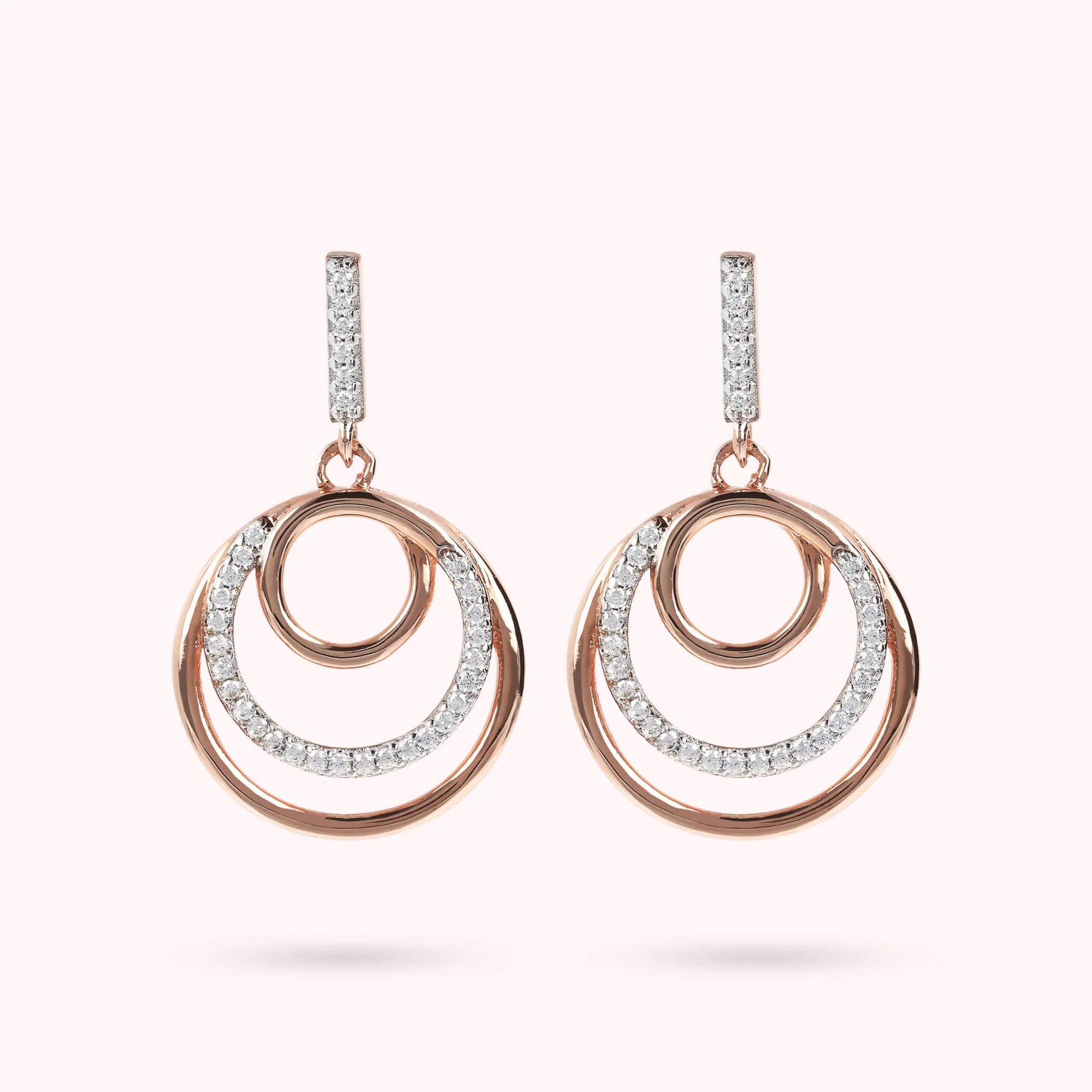 Three Circles and Pavé Earrings