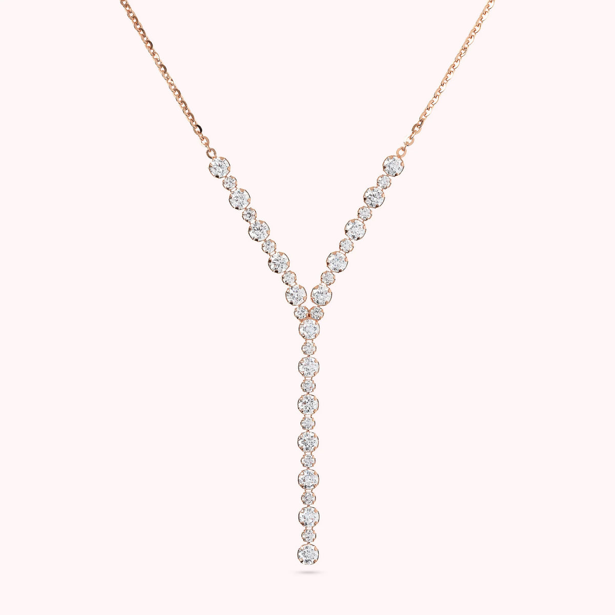 Collana a Cravatta Catena Forzatina e Centrale Tennis in Cubic Zirconia