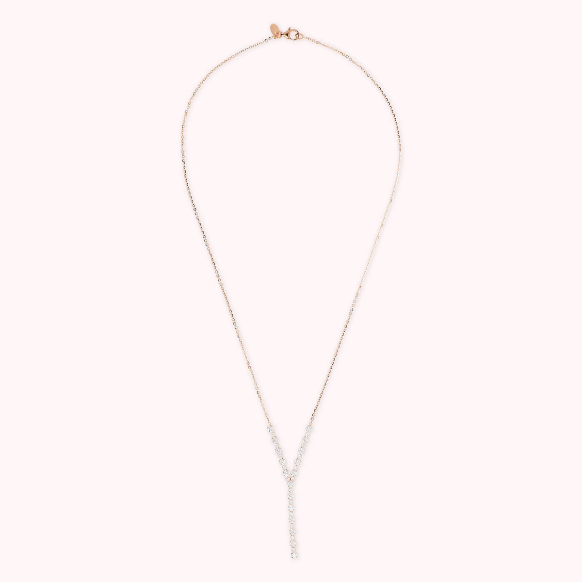 Collana a Cravatta Catena Forzatina e Centrale Tennis in Cubic Zirconia