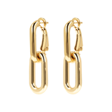 Golden Pendant Earrings with Elongated Forzatina Paperclip 