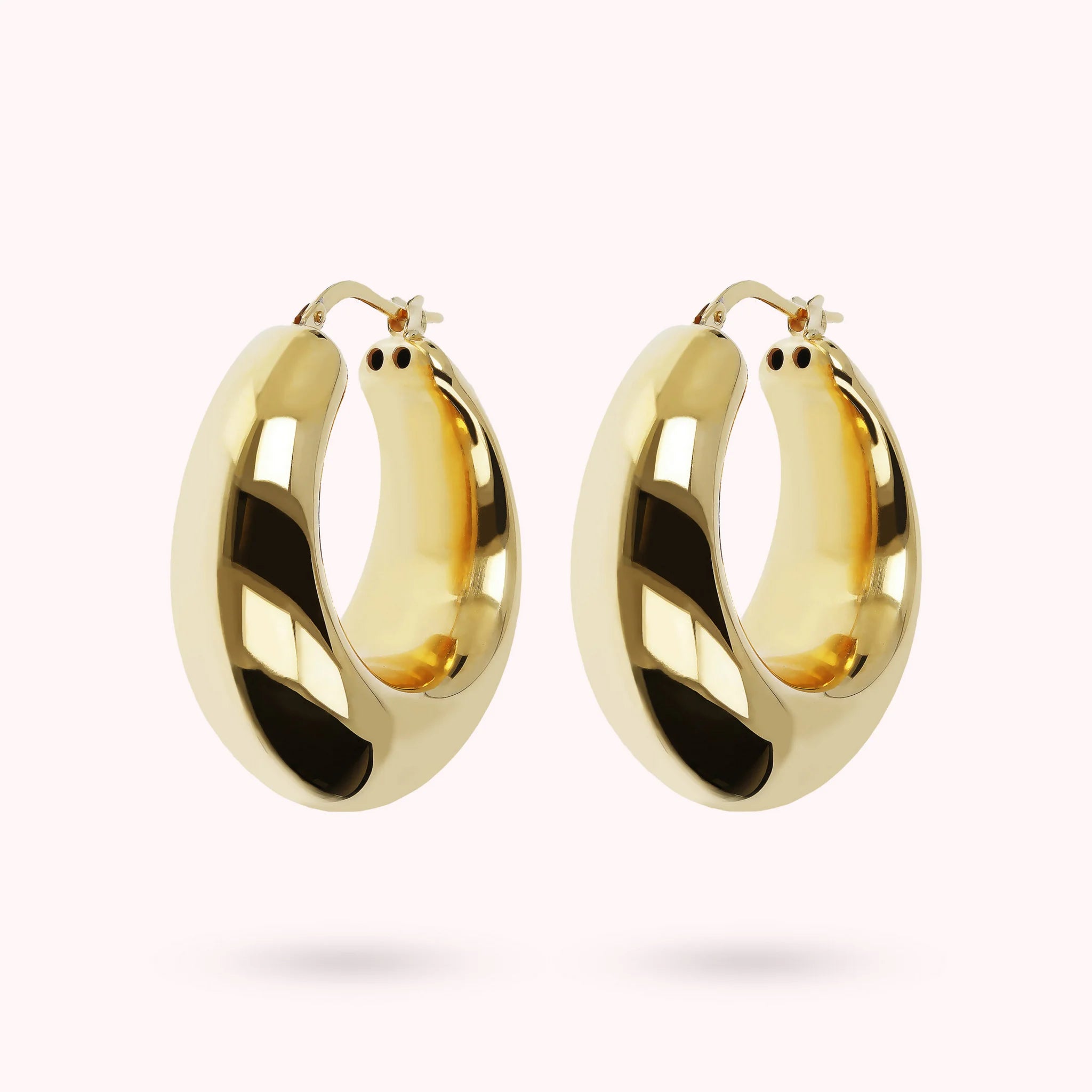 Golden Domed Hoop Earrings