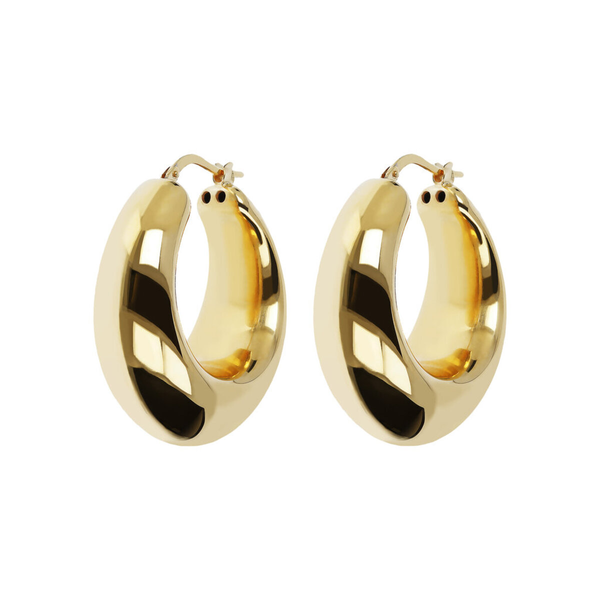 Golden Domed Hoop Earrings