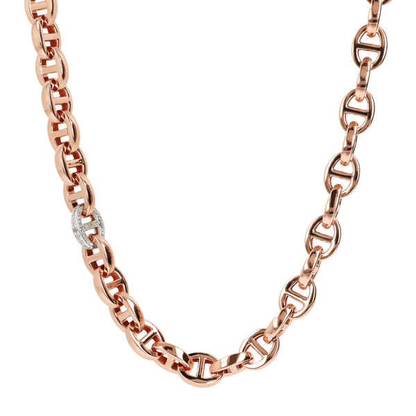 Glieder-Halskette mit Pavé-Detail aus Zirkonia