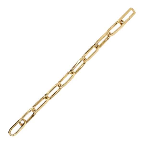Thick Golden Paperclip Elongated Forzatina Chain Bracelet