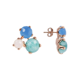 Trilogy Stud Earrings with Natural Stones