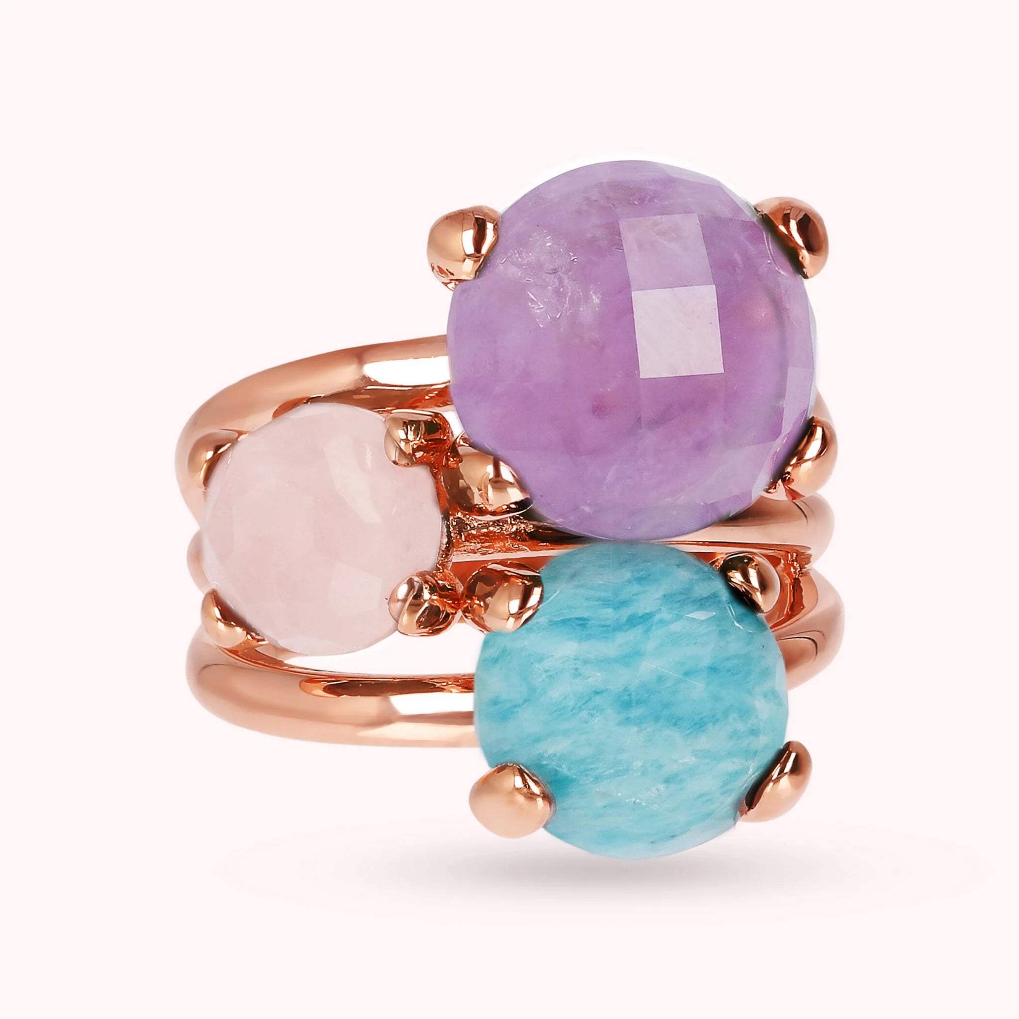 Anello Trilogy Multifilo con Pietre Naturali