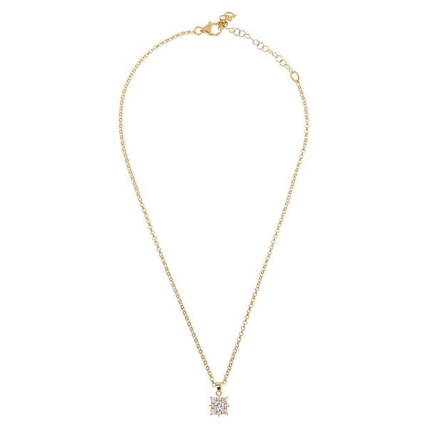 Goldene Halskette mit Zirkonia-Blumenanhänger