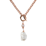 Tie Necklace with Freshwater Cultured Pearls