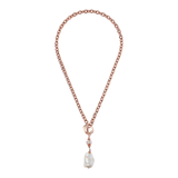Tie Necklace with Freshwater Cultured Pearls