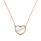 Necklace with Heart Pendant in Natural Stone