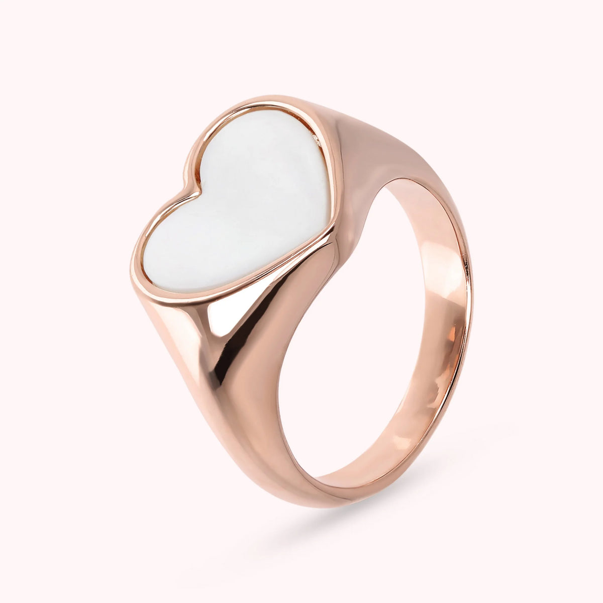 Natural Stone Heart Signet Ring