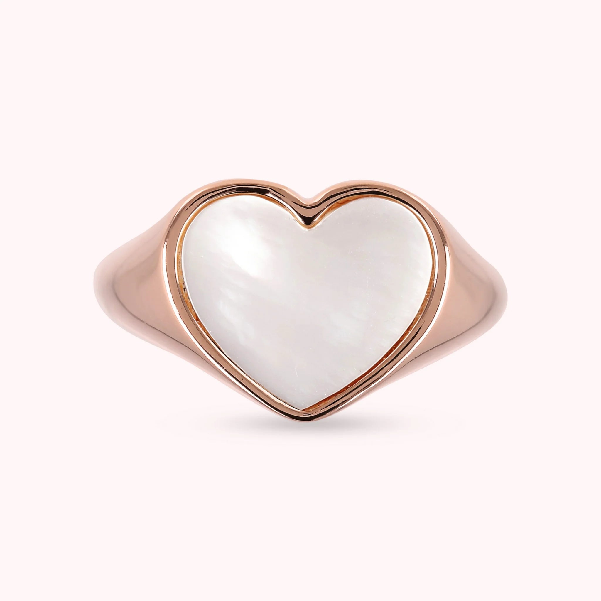 Natural Stone Heart Signet Ring