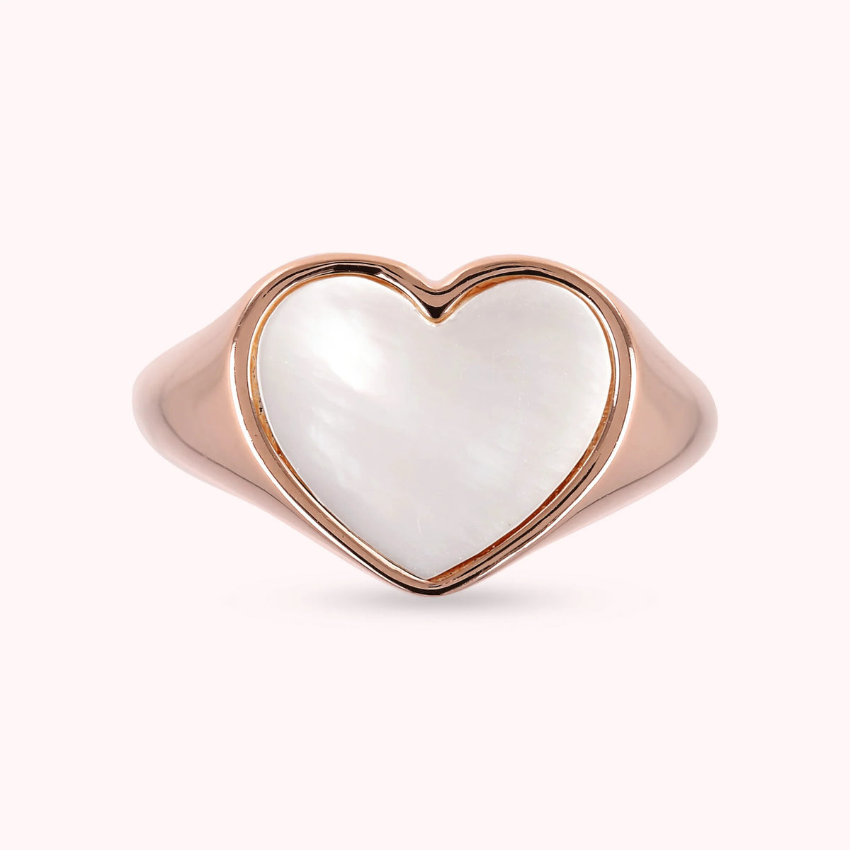 Natural Stone Heart Signet Ring