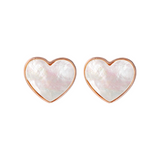 Lobe Heart Earrings in Natural Stone
