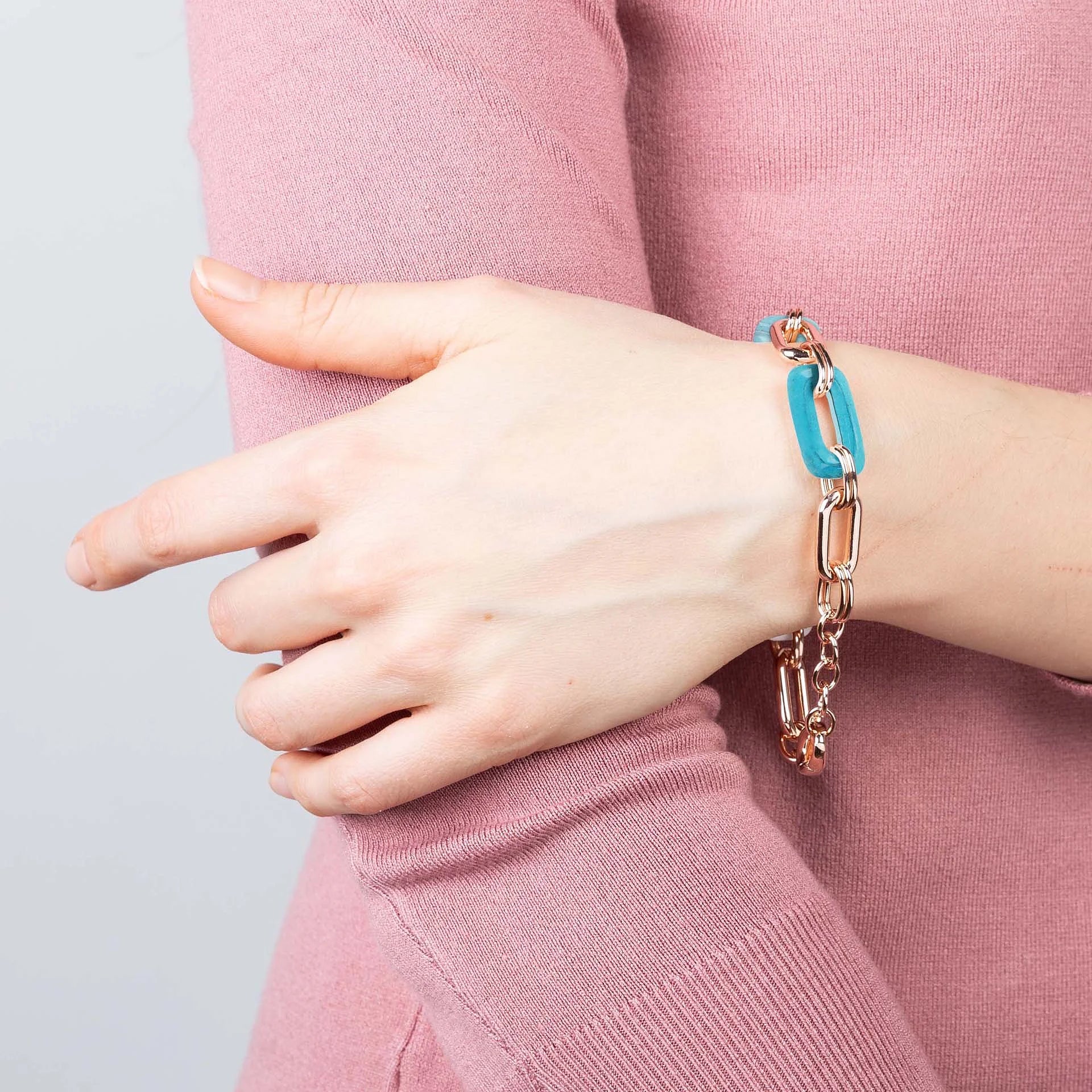 Bracciale a Maglie Rettangolari in Pietra Naturale