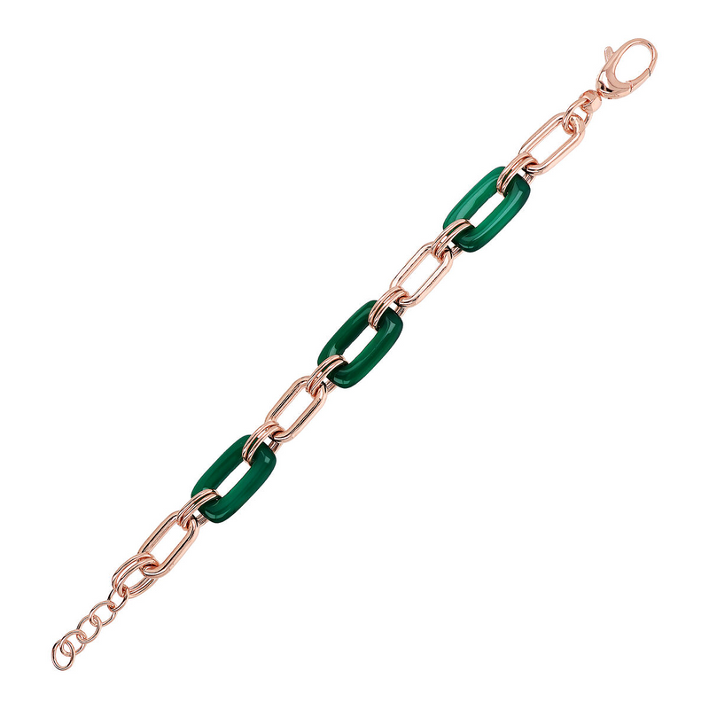 Rectangular Link Bracelet in Natural Stone
