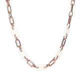Necklace with Rectangular Links in Natural Stone