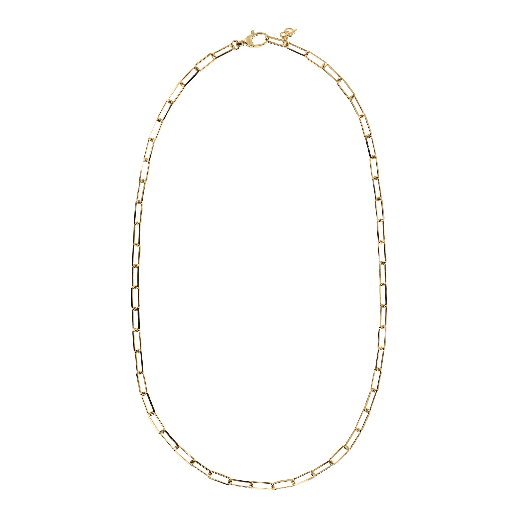 Golden Elongated Forced Chain Necklace
