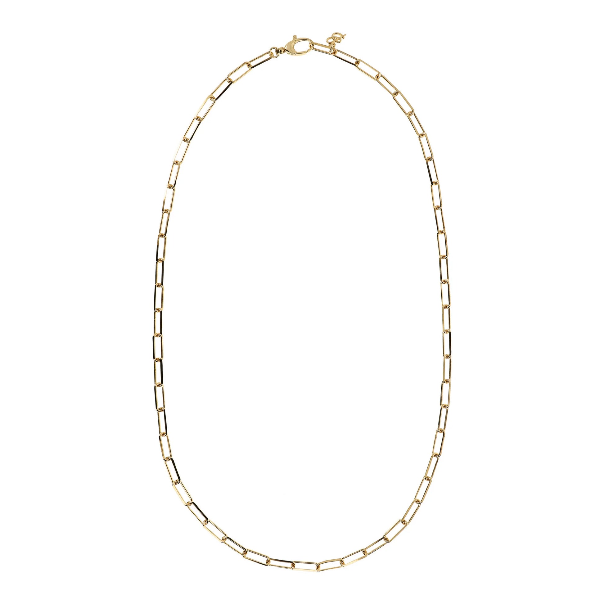 Golden Elongated Forced Chain Necklace