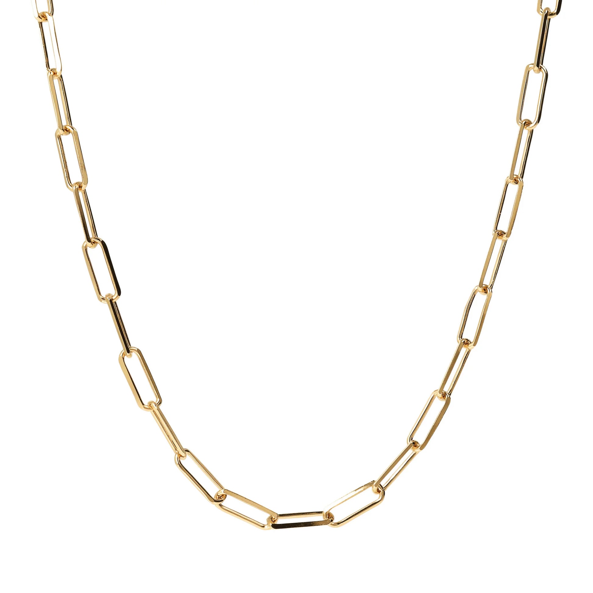 Golden Elongated Forced Chain Necklace