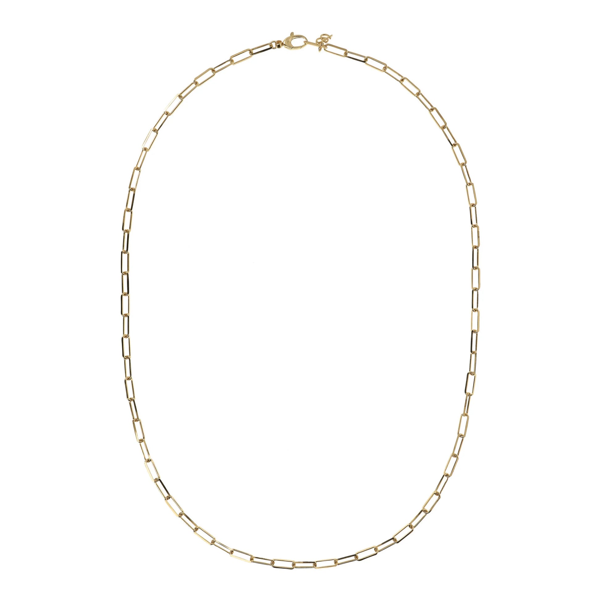 Golden Elongated Forced Chain Necklace