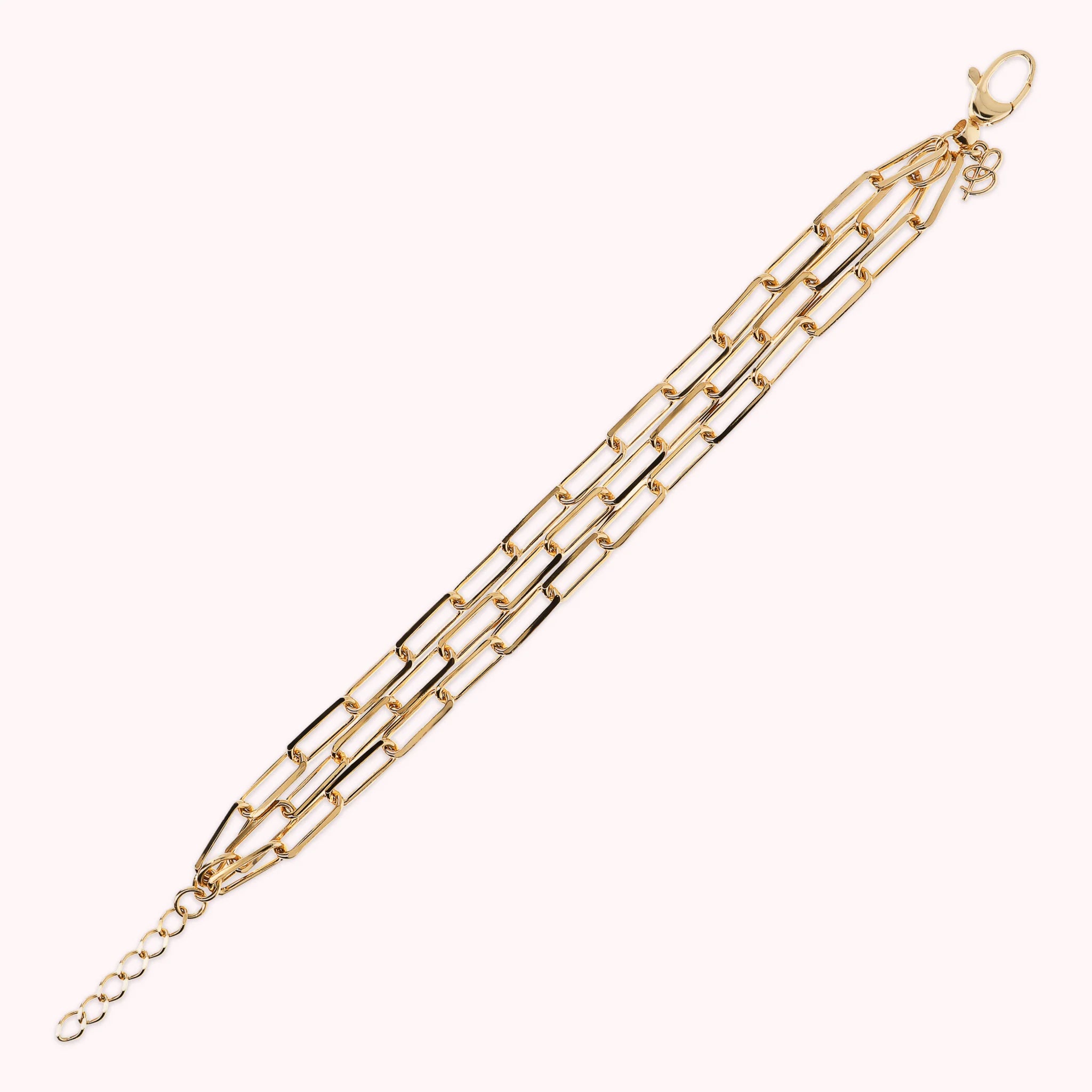 Bracelet multirang doré à chaîne forçat allongée