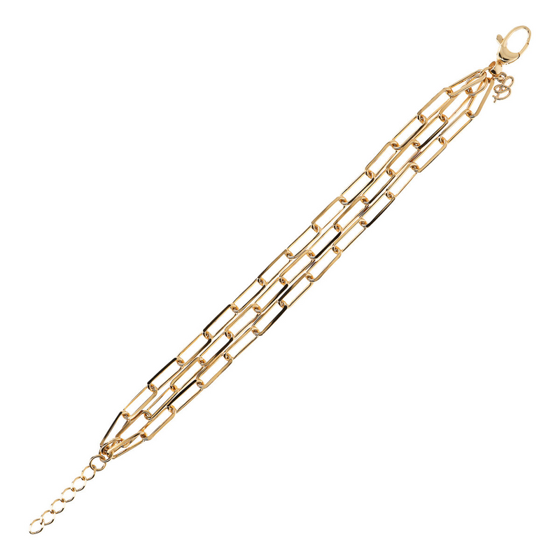 Golden Multistrand Bracelet with Elongated Forzatina Chain