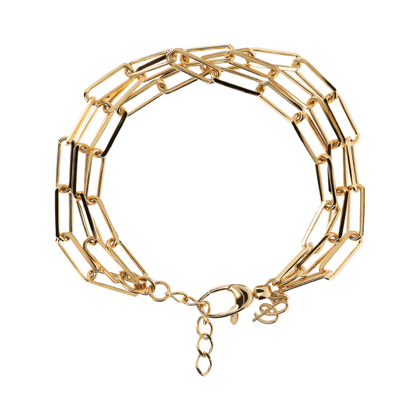 Bracelet multibrins doré avec chaîne Forzatina allongée