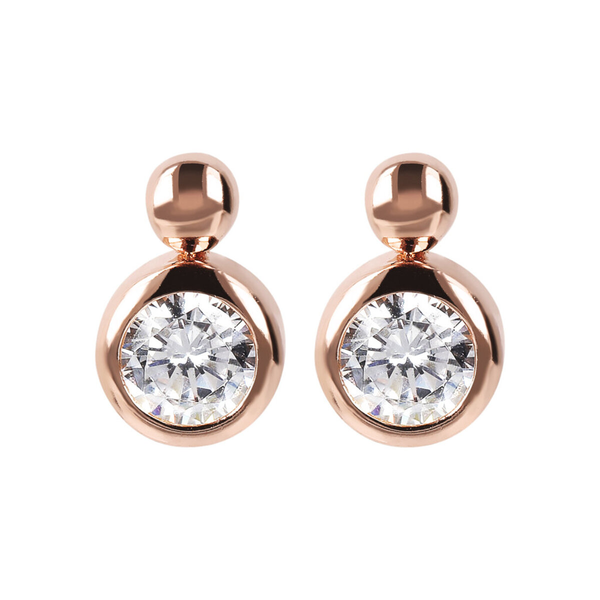 Stud Earrings with Cubic Zirconia Light Point