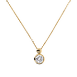 Golden Necklace with Light Point Pendant in Cubic Zirconia