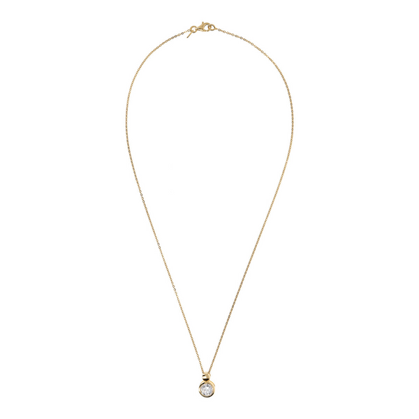 Golden Necklace with Light Point Pendant in Cubic Zirconia
