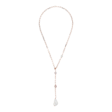 Tie Necklace Paperclip Forzatina Chain with Freshwater Pearls Ø 8/14 mm