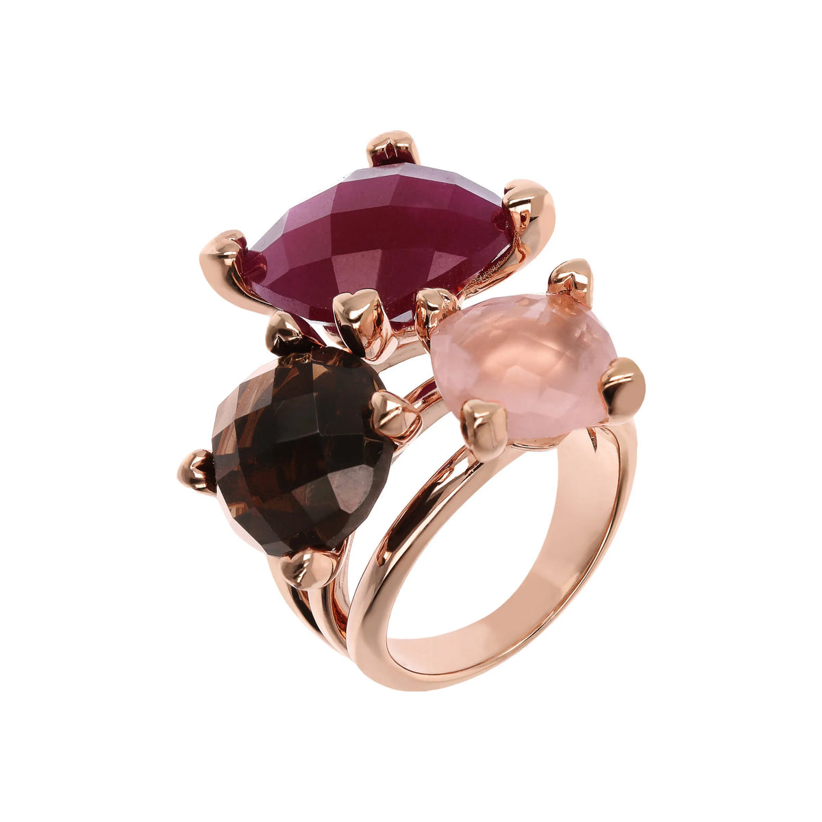 Three Gemstone Heart Ring