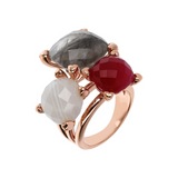 Trilogy Ring with Natural Stones 