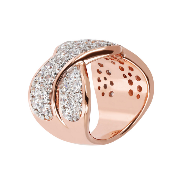 Ring with Pavé Weaving in Cubic Zirconia