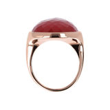 Cocktail Ring with Round Faceted Natural Stone
