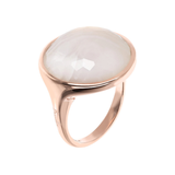 Cocktail Ring with Round Faceted Natural Stone
