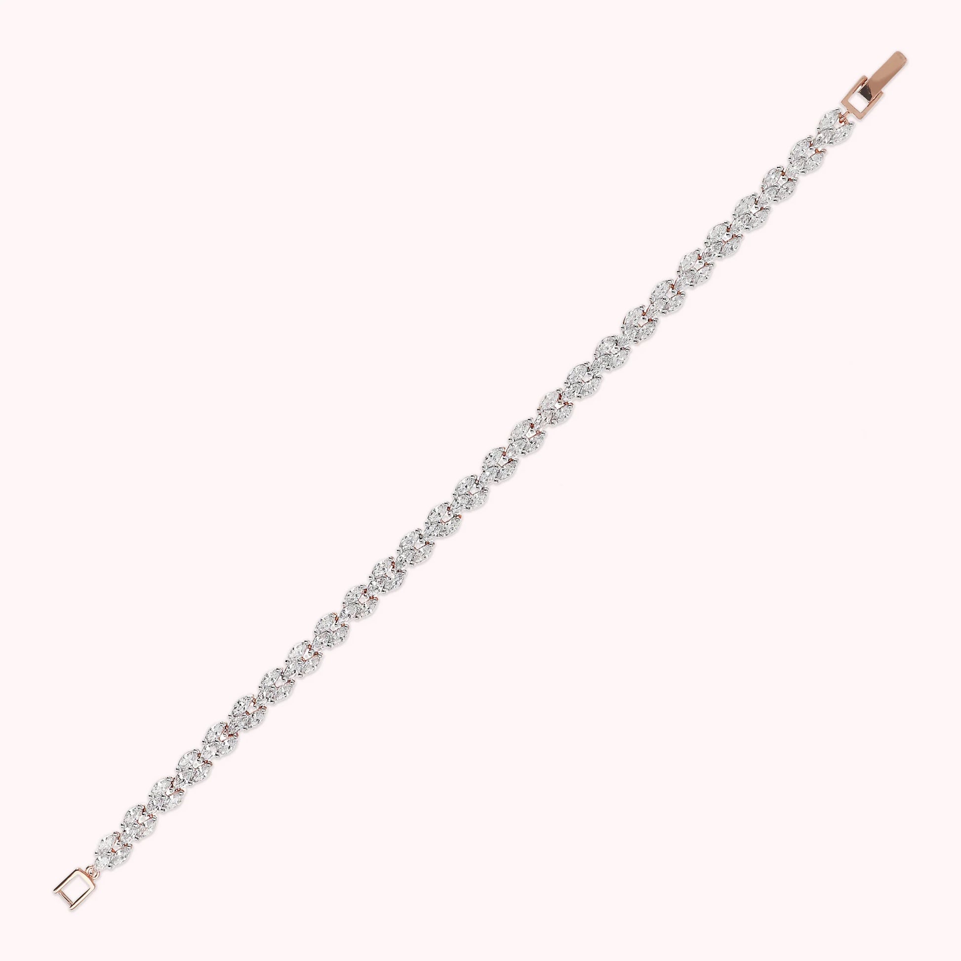 Bracciale Tennis Design Treccia con Cubic Zirconia