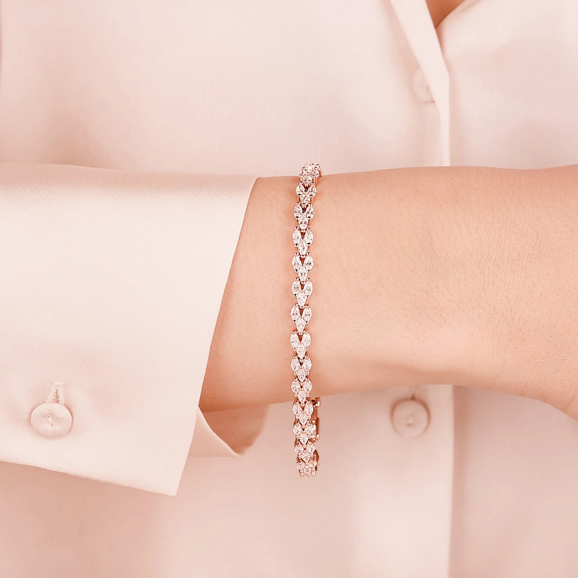 Tennis-Armband im Flechtdesign mit Zirkonia  