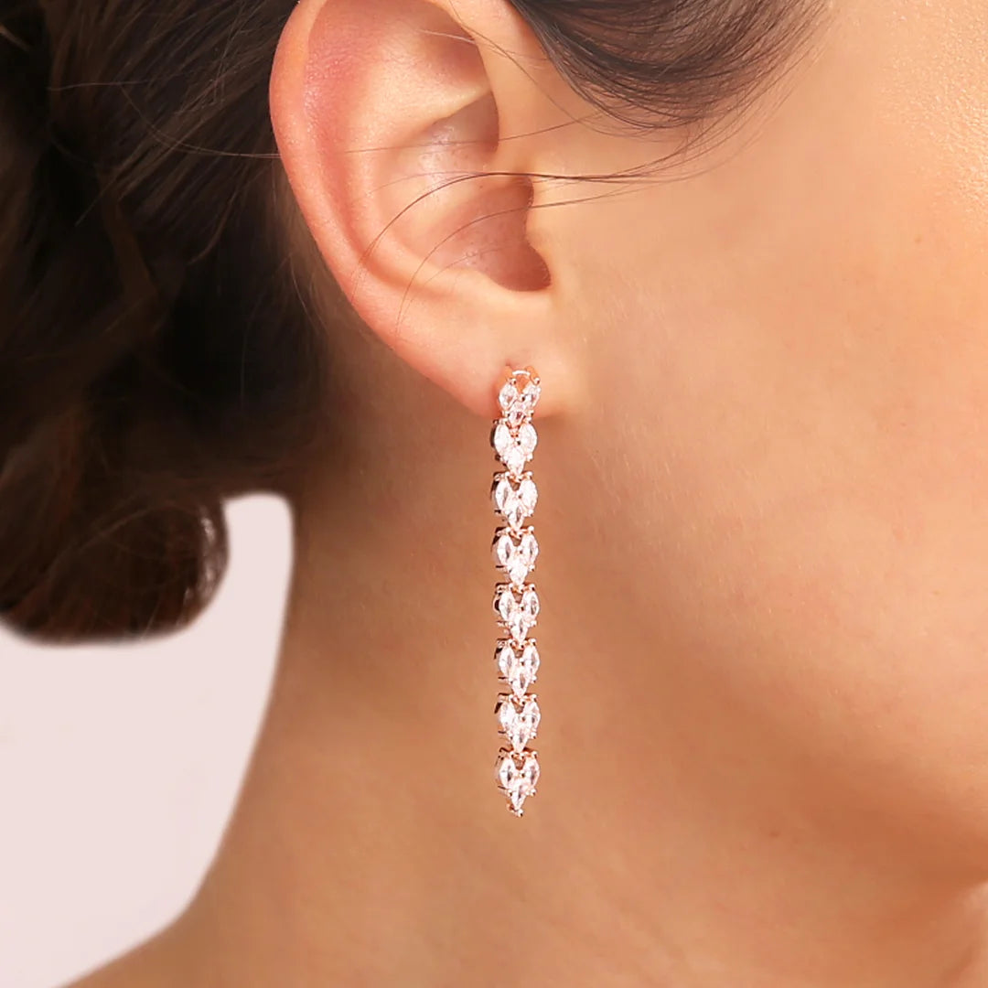Cubic Zirconia Long Pendant Earrings
