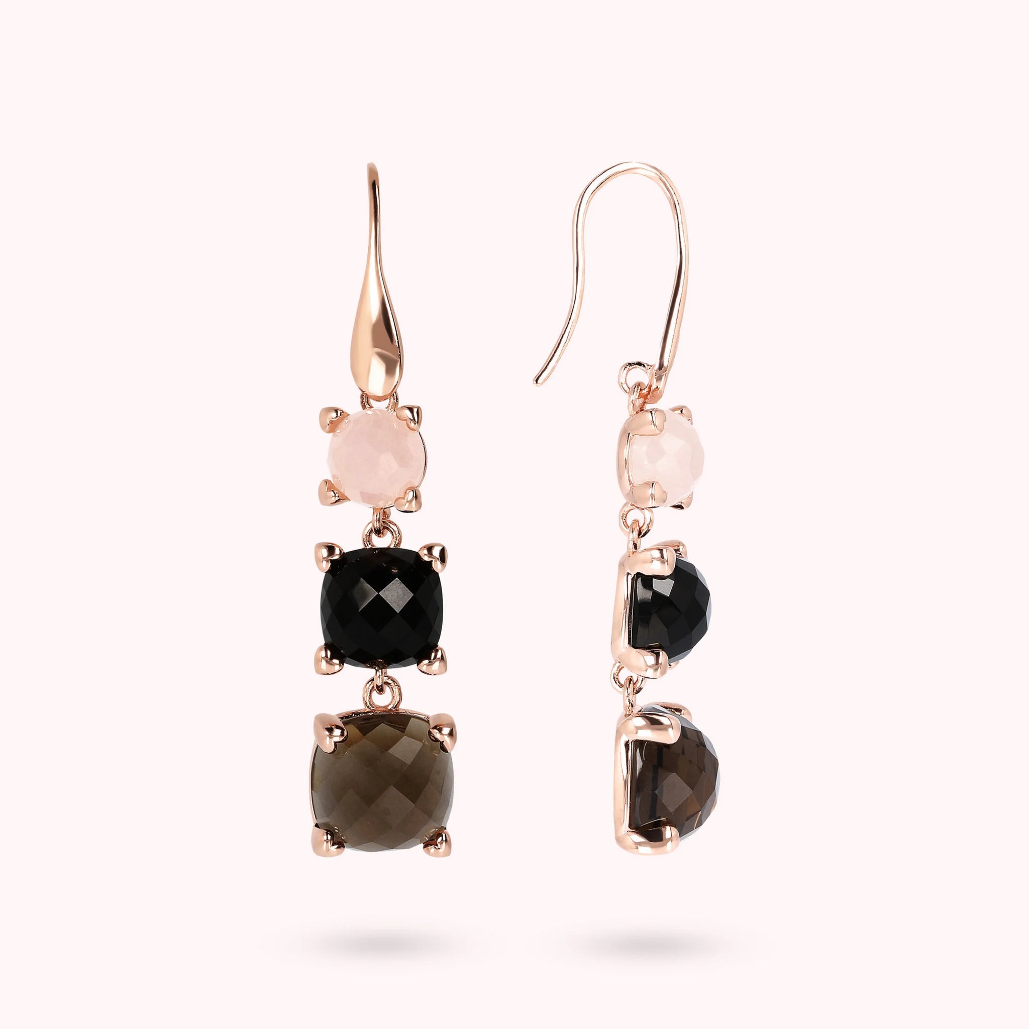 Three Stone Chandelier Earrings