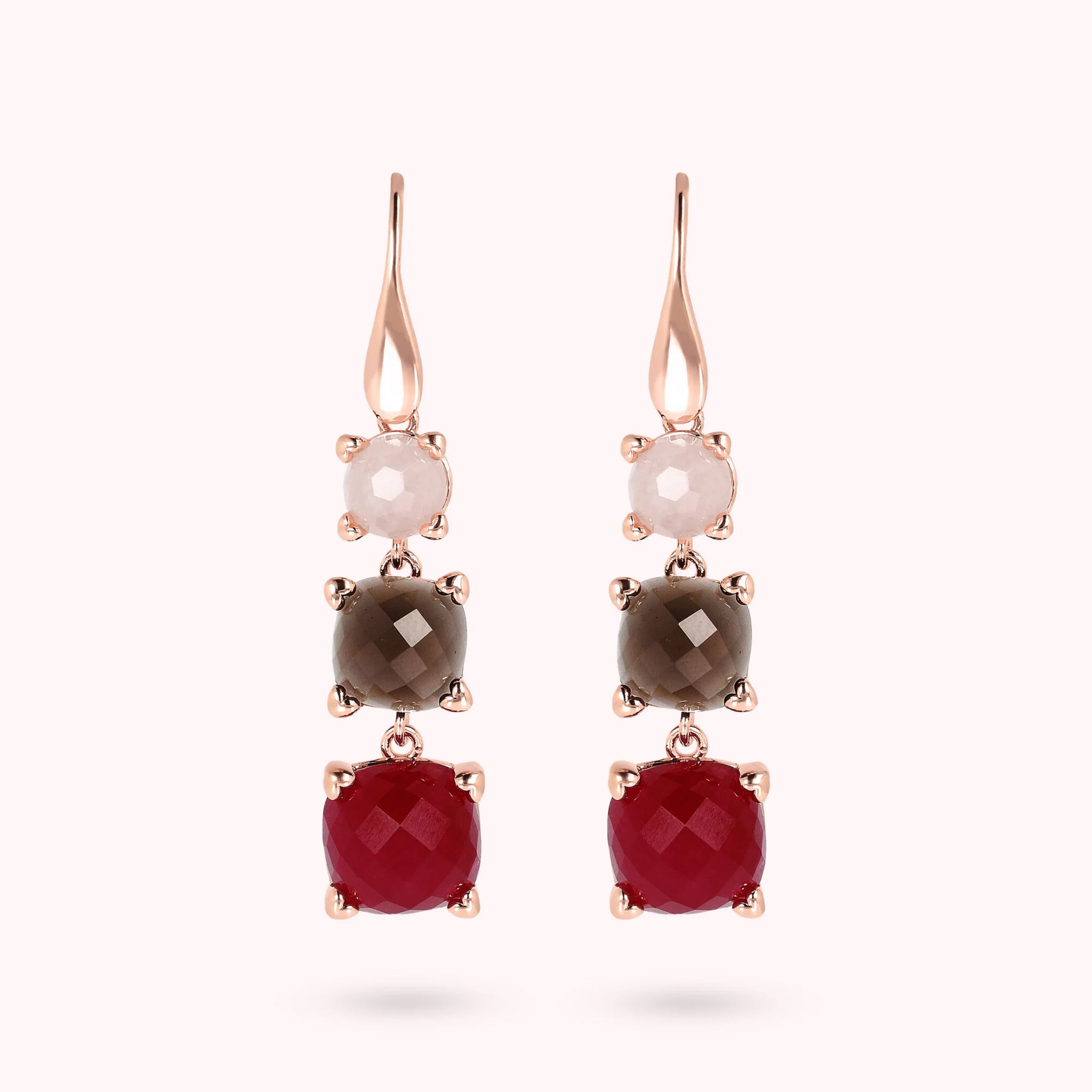 Three Stone Chandelier Earrings